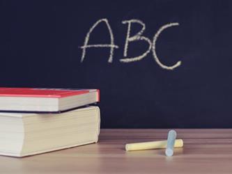 ABC written on a chalk board